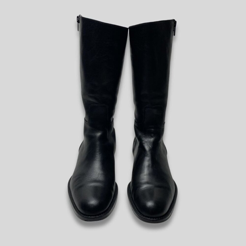 ANDRE ASSOUS Black Leather Mid-Calf Boots Size 38